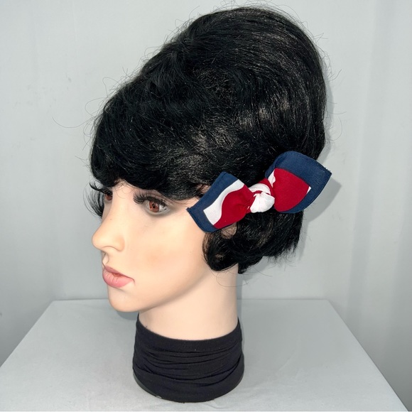 Patriotic Stars and Stripes Bandana Knotted Hair Bow - Picture 6 of 11